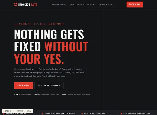 Sample auto shops site