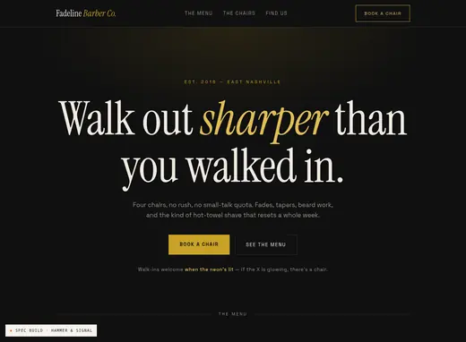 Sample barbers site