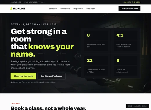 Ironline Strength — sample gym site
