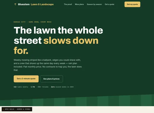 Sample landscapers site